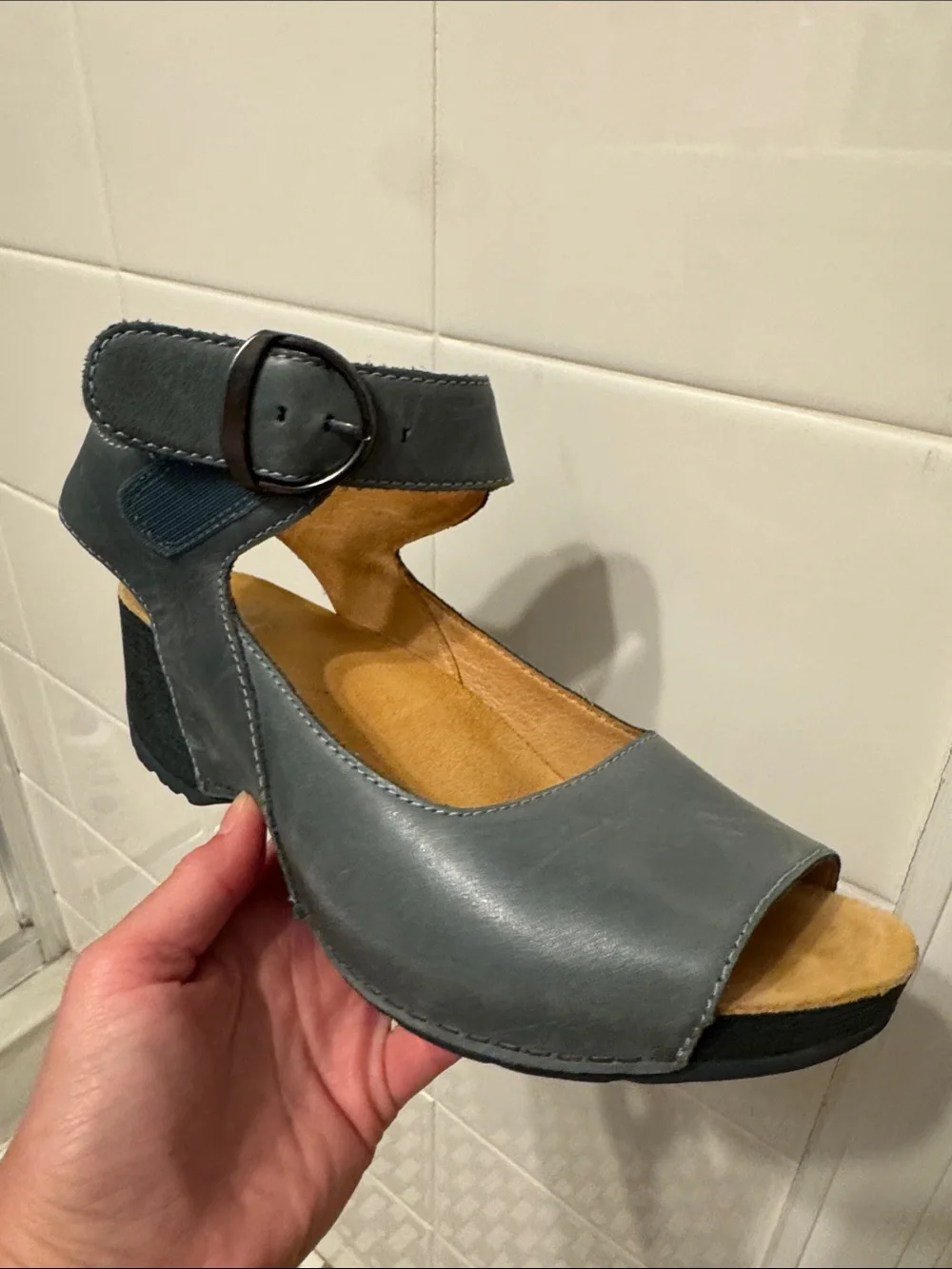 Dansko Women’s Gray blue Open-Toe Ankle Strap Sandals